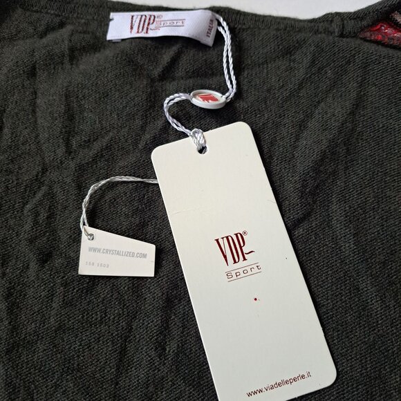 NEW VDP Italian Women's Knit Red Green Vest Sweater Size 38 / US 2-4 - Picture 9 of 16